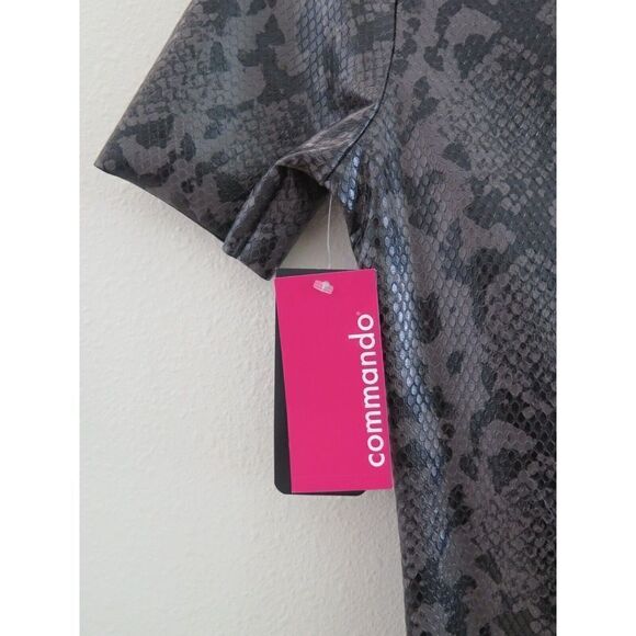 Commando BDS018 SN40 Women's Sz M Gray Snake Print Faux Leather Bodysuit $108+ - Picture 6 of 12
